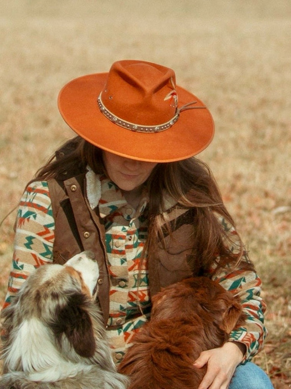 Outback Trading Co. Burnt Orange Swan Wool Hat